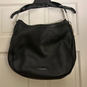 Marc Jacobs black pebbled leather Hobo style handbag.